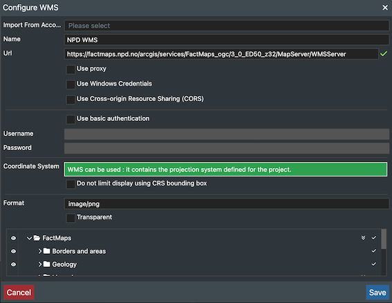 Configure WMS
