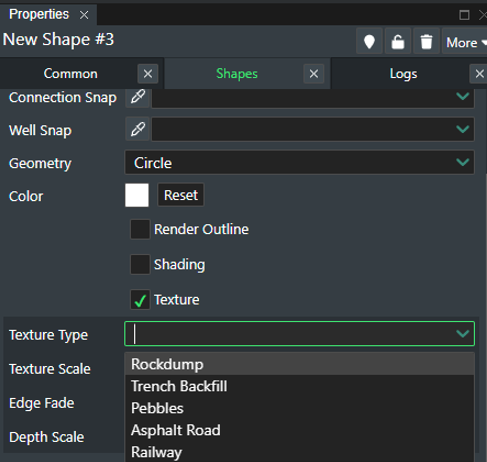 Shape texture types