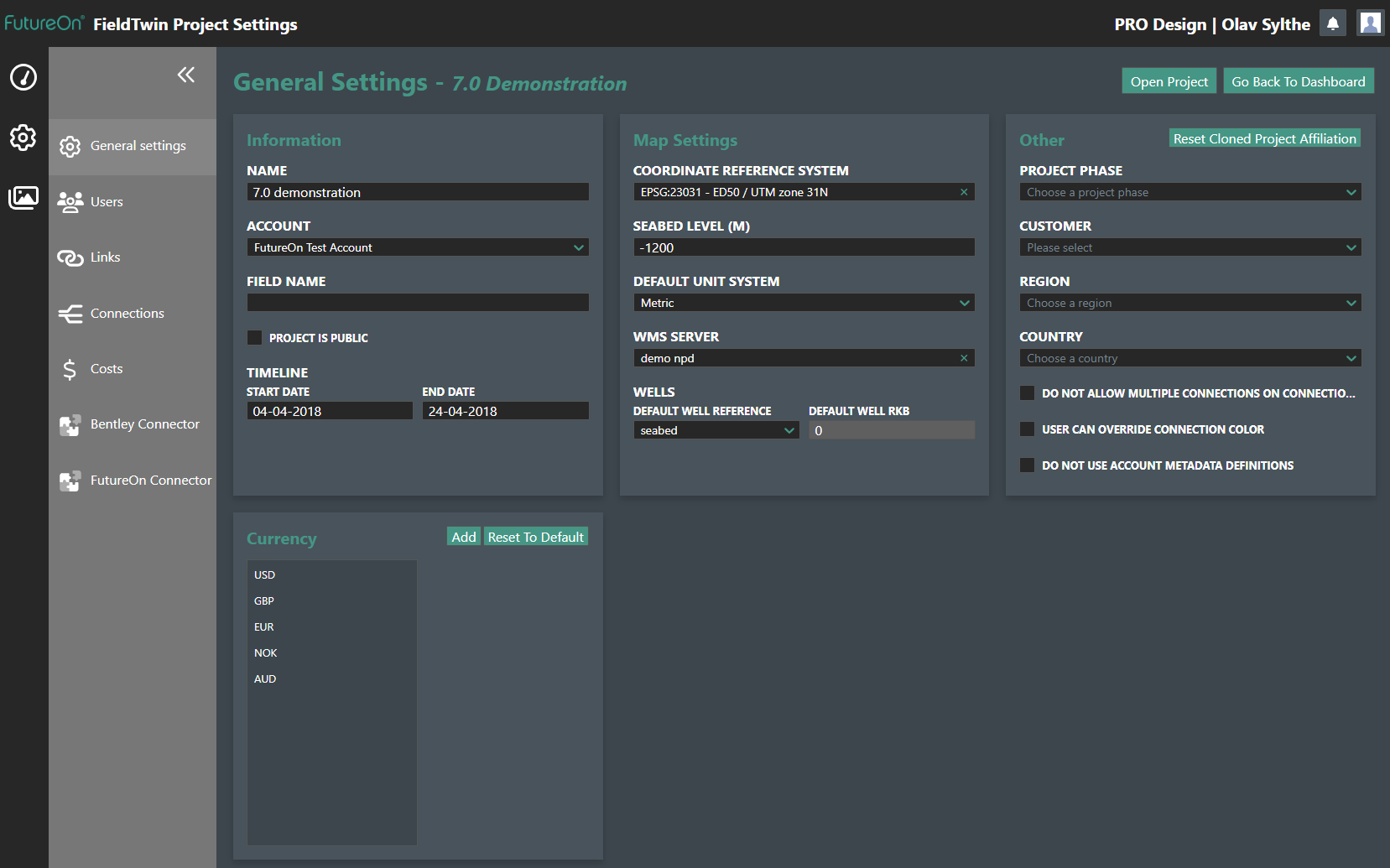 Project Settings