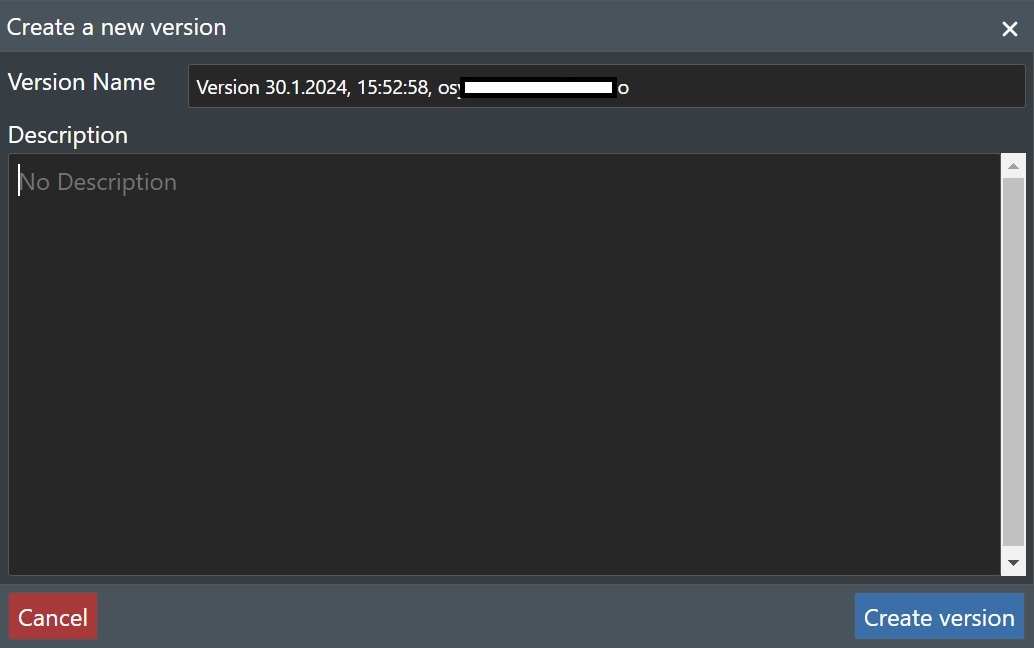 Create Version