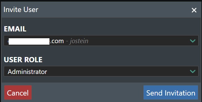 Invite User Dialog
