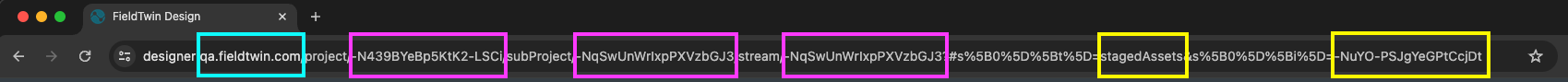 Hostname and IDs in the address bar