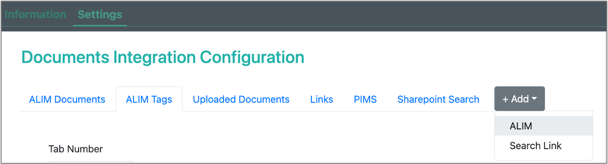 Configuration Add ALIM