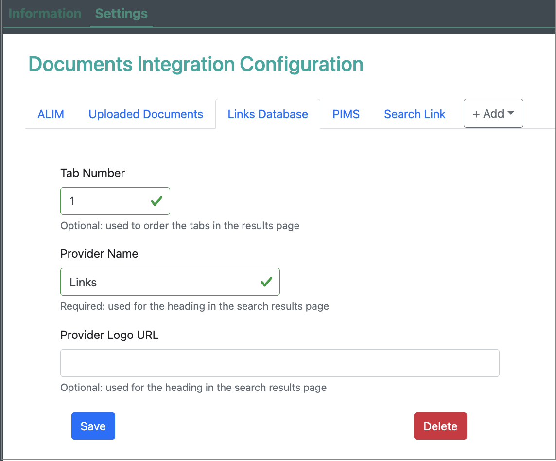 Configuration Links