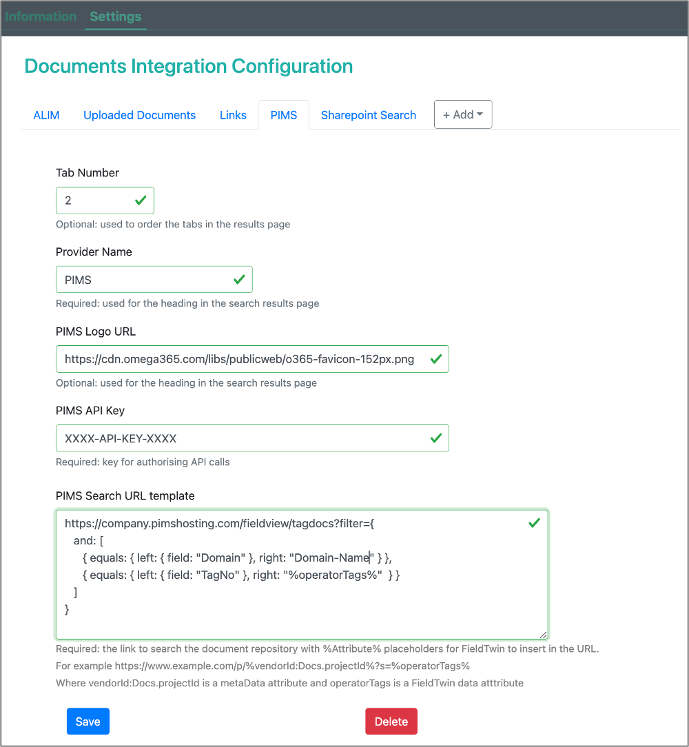Configuration PIMS
