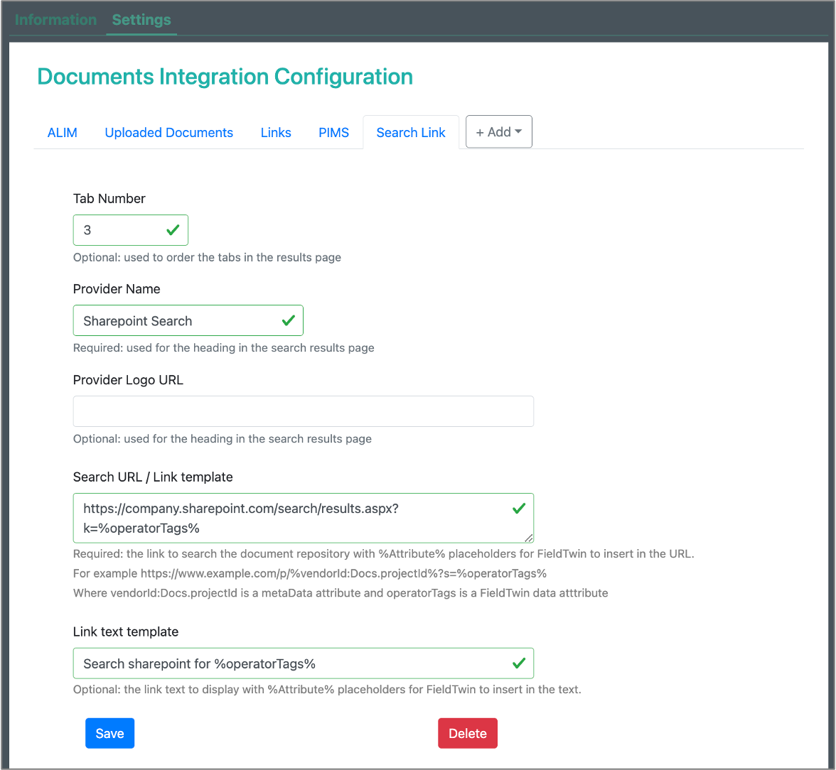 Configuration Search Link