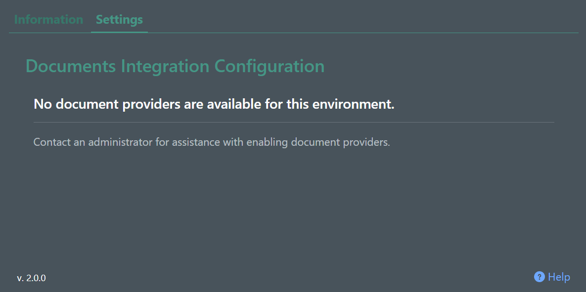 Admin page without enabled providers