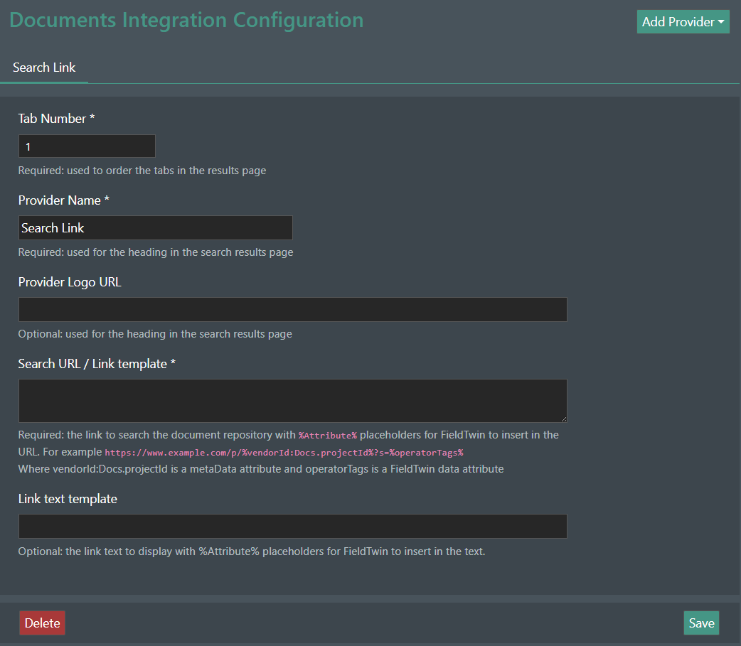 Configuration Search Link