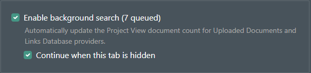 Background search queue