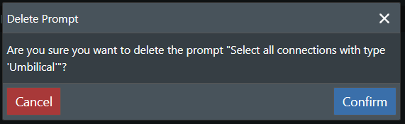 Delete prompt popup