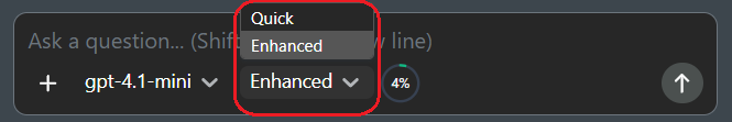 Agent mode selector