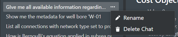 Chat history context menu
