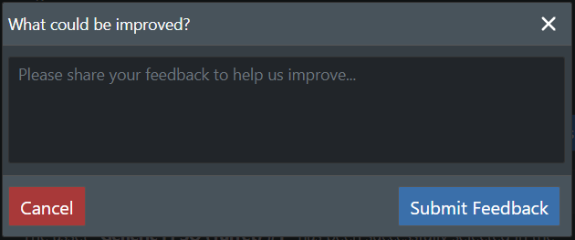 Negative feedback modal