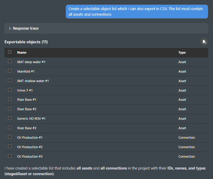 Object list example