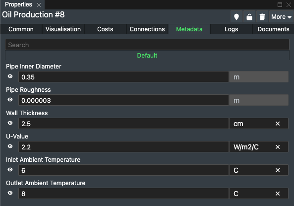 Metadata for connection