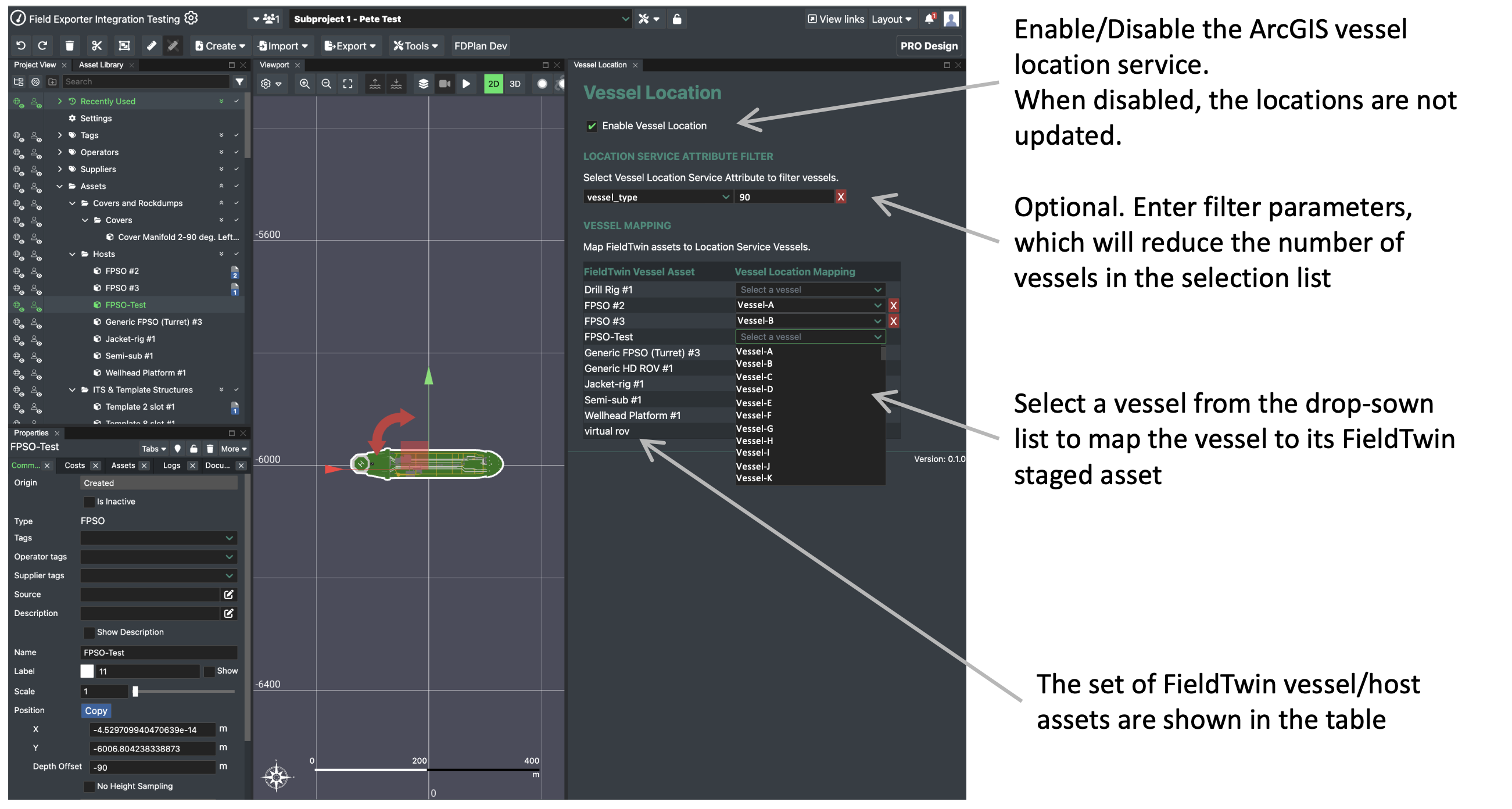 Vessel Location UI