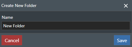 New folder popup
