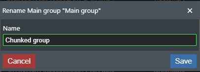 Survey group rename dialog