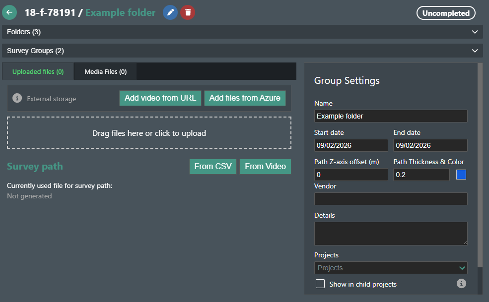 Converted survey group view