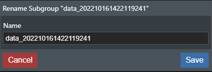 Rename subgroup popup