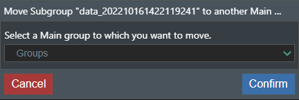 Move subgroup popup