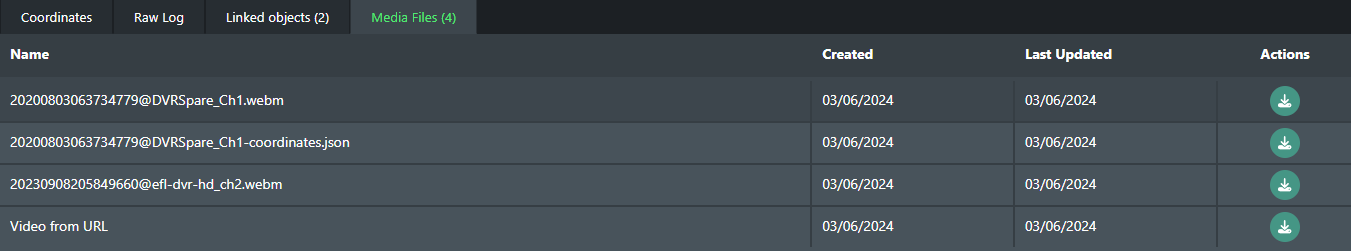 Media files tab