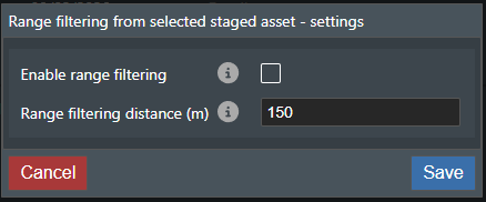 Range filter popup
