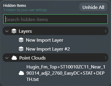 Hidden Items List