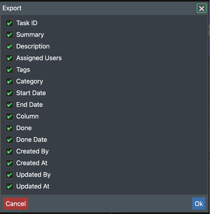 Task Export